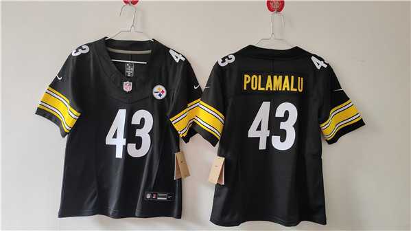 Women%27s Pittsburgh Steelers #43 Troy Polamalu F.U.S.E. Black Vapor Football Stitched Jersey(Run Small)->women nfl jersey->Women Jersey